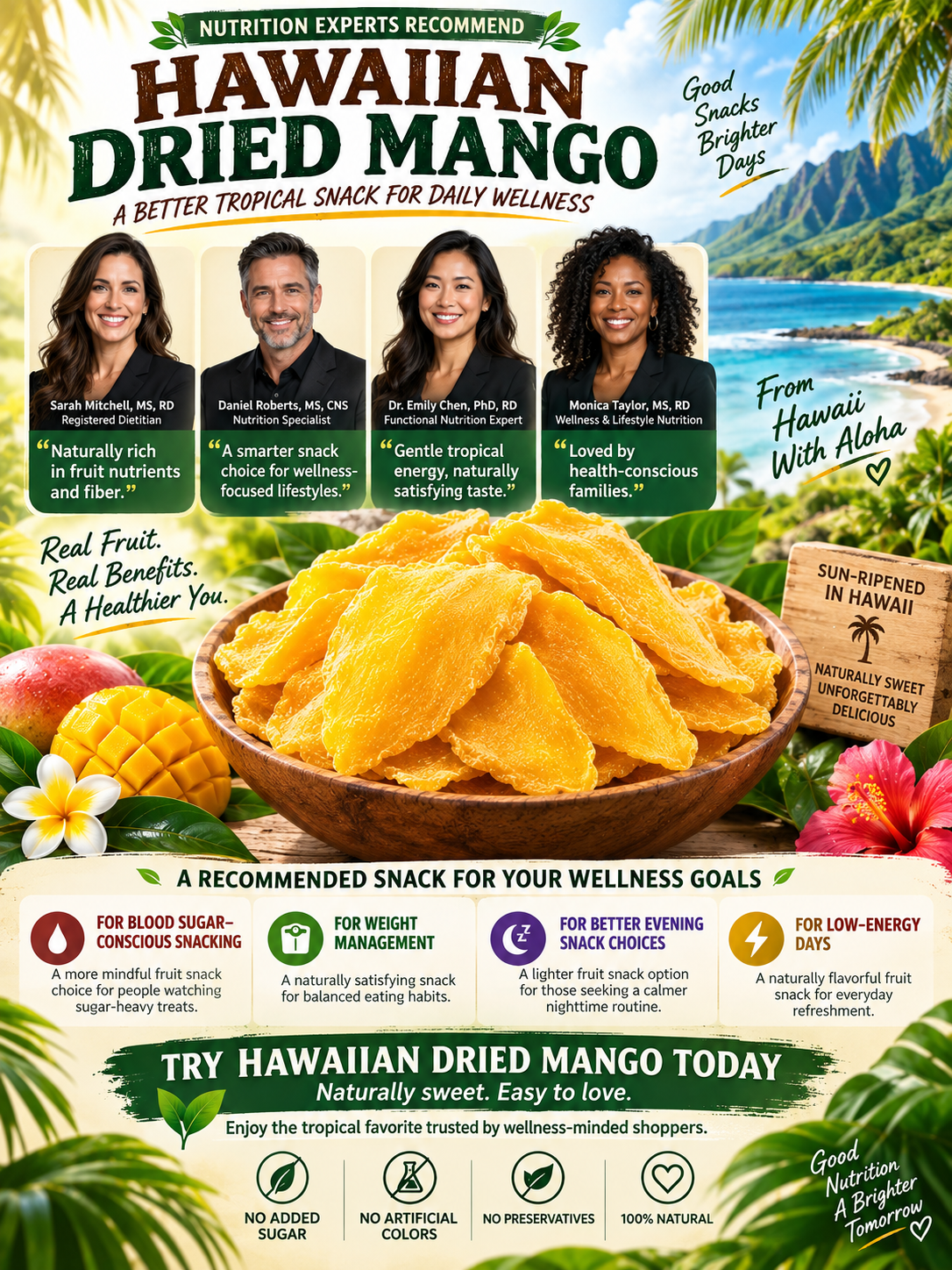 Hawaiian Dried Mango | Soft, Chewy & Flavorful Tropical Fruit Snack-Zane