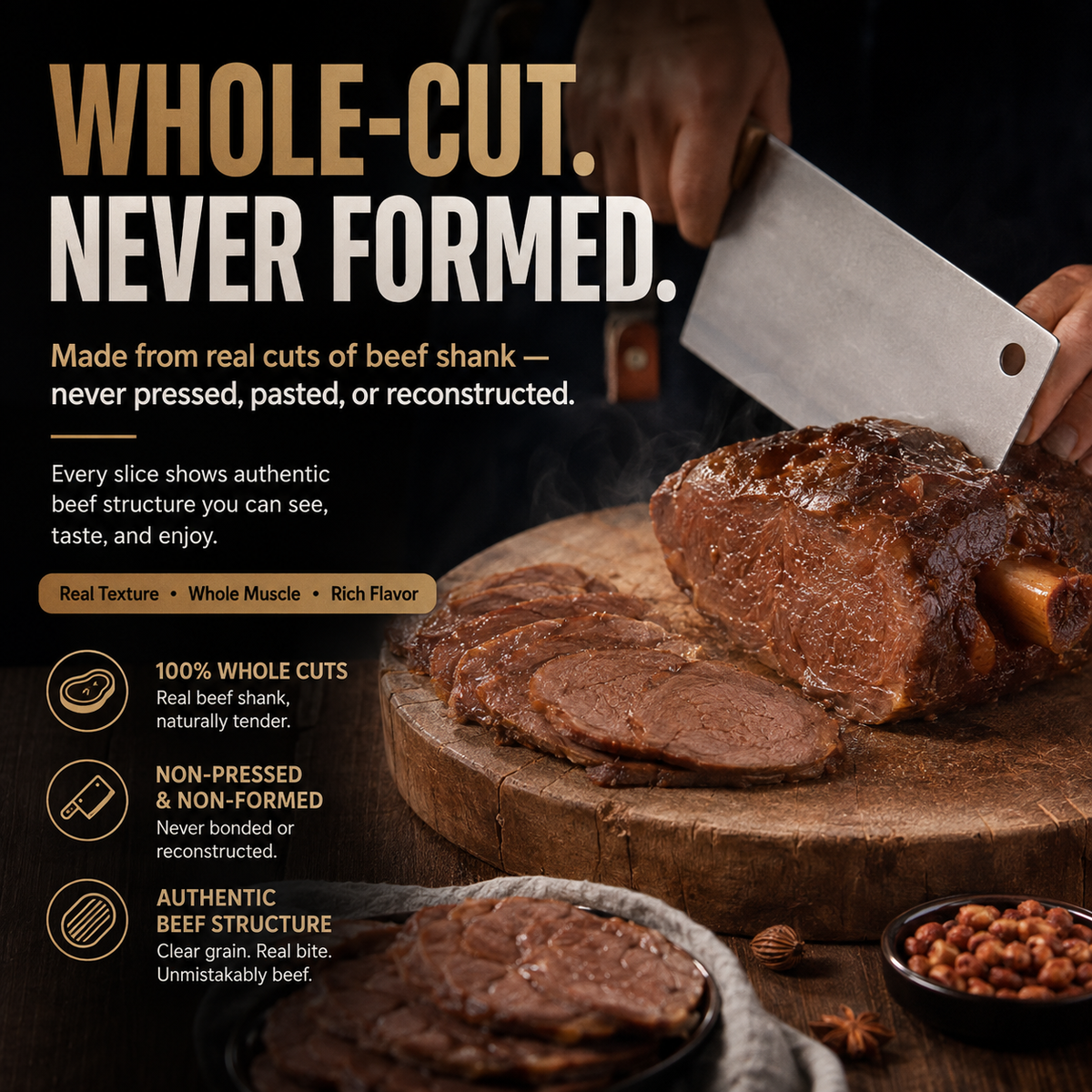 100% Grass-Fed Beef Shank Snack | High Protein Low Carb Meat Snack for Everyday Energy-Zane