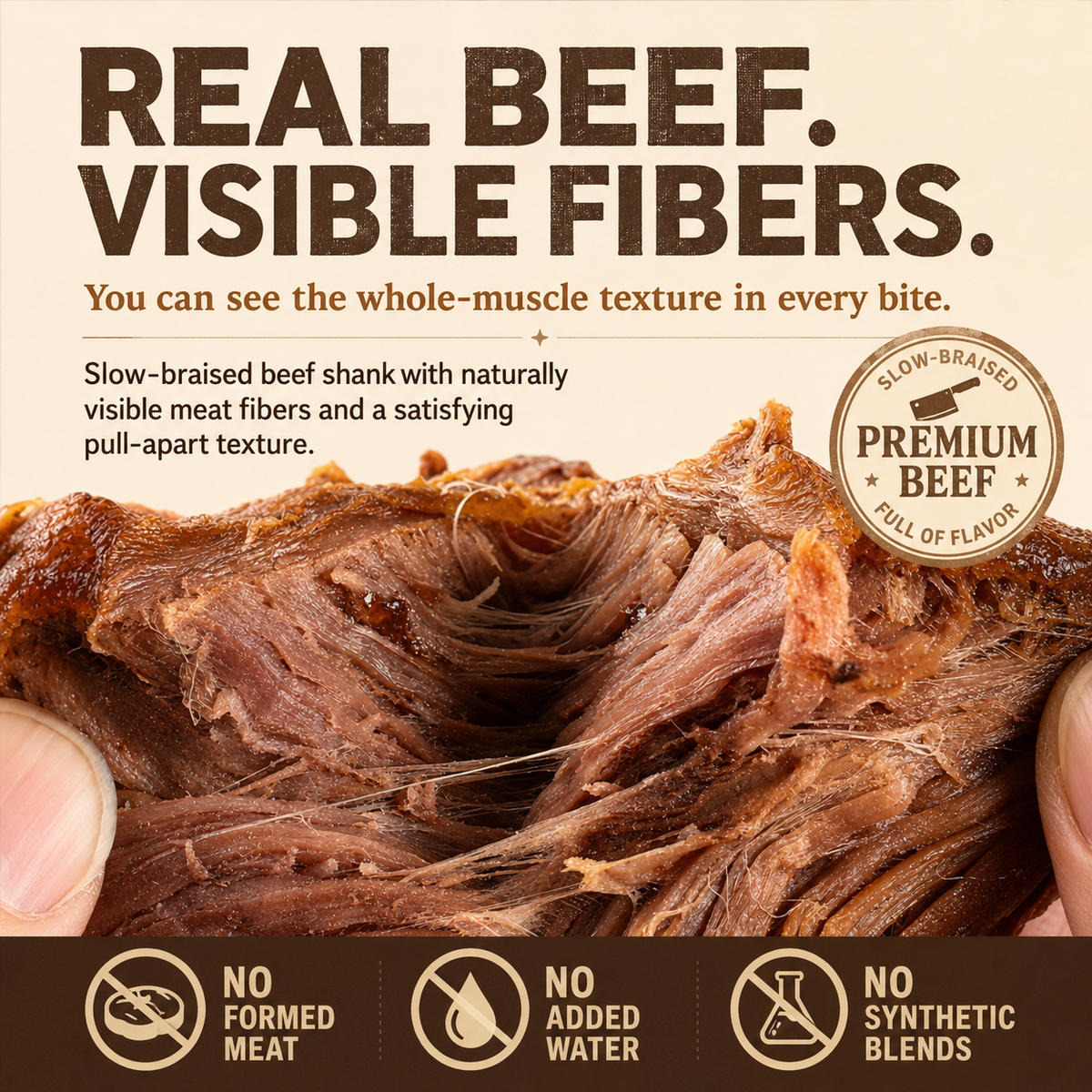 100% Grass-Fed Beef Shank Snack | High Protein Low Carb Meat Snack for Everyday Energy-Zane
