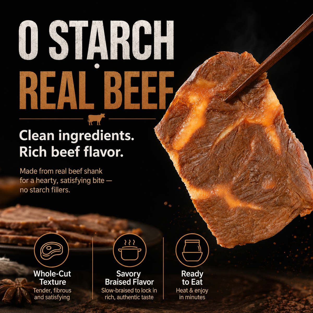 100% Grass-Fed Beef Shank Snack | High Protein Low Carb Meat Snack for Everyday Energy-Zane