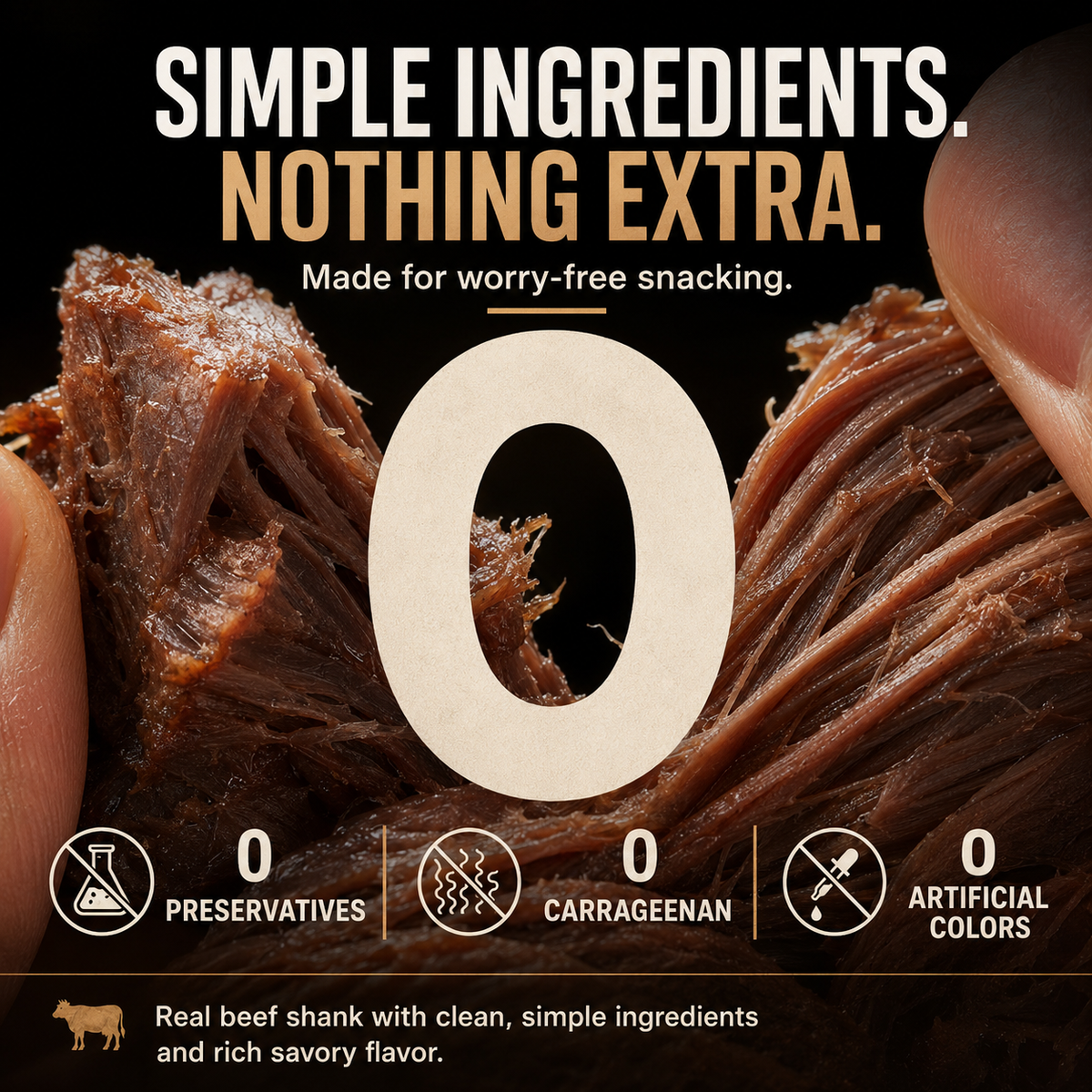 100% Grass-Fed Beef Shank Snack | High Protein Low Carb Meat Snack for Everyday Energy-Zane