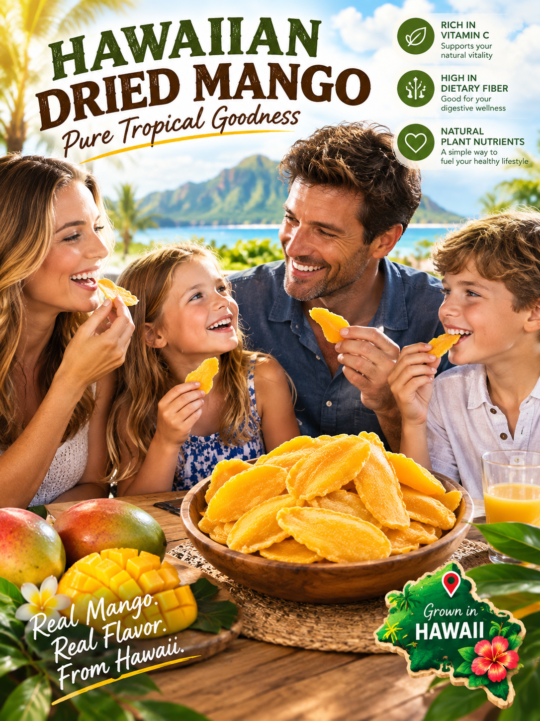 Hawaiian Dried Mango | Soft, Chewy & Flavorful Tropical Fruit Snack-Zane