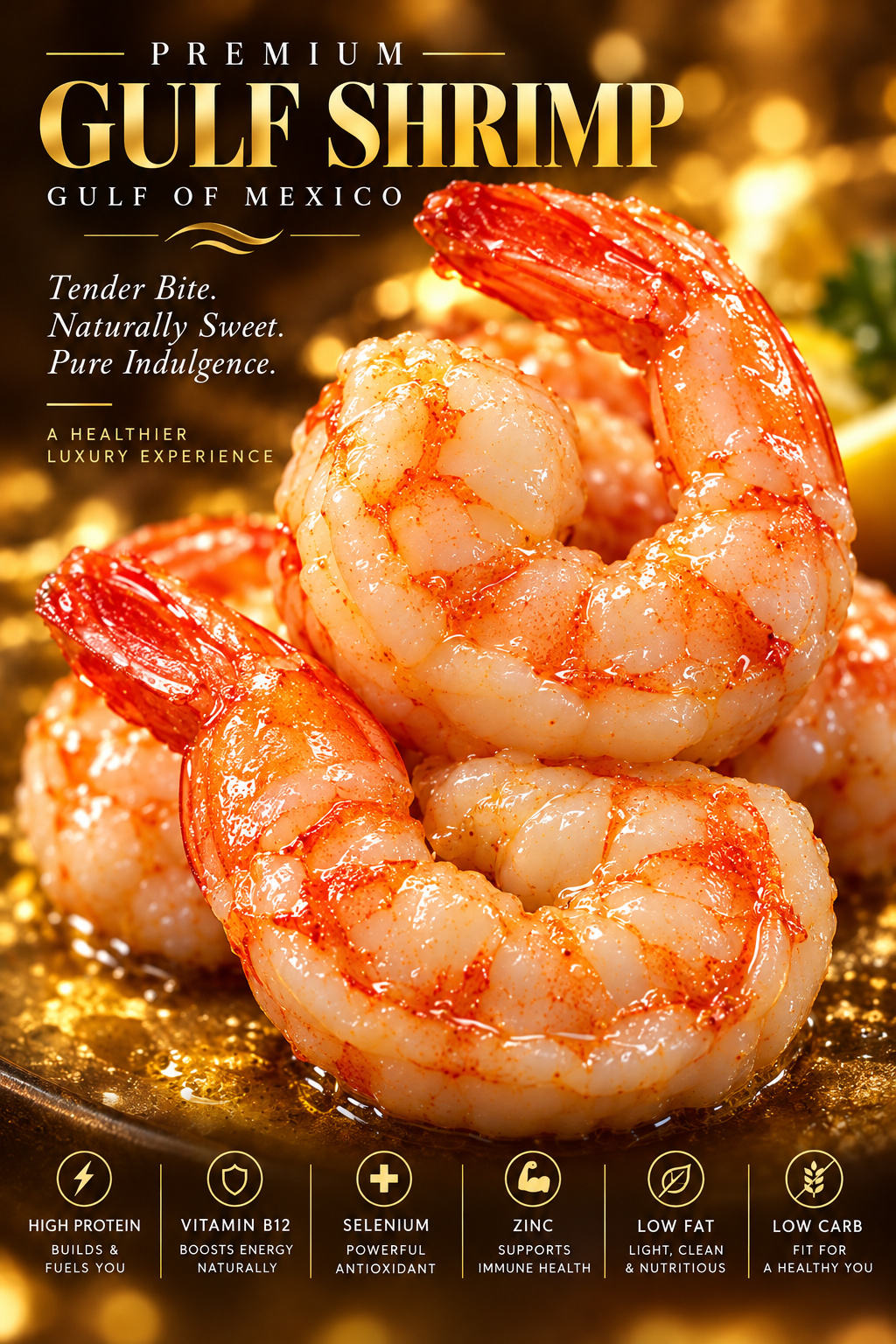Wild-Caught Gulf of Mexico White Shrimp | Tender, High-Protein, Ready-to-Eat Seafood-Zane