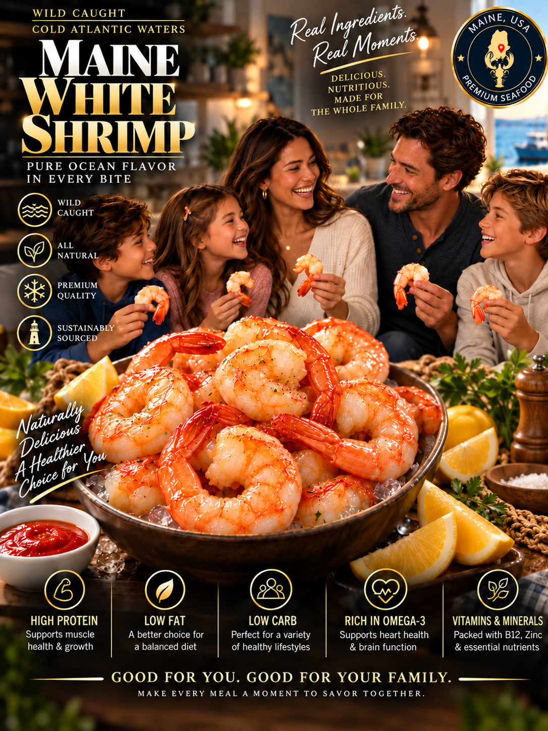 Wild-Caught Gulf of Mexico White Shrimp | Tender, High-Protein, Ready-to-Eat Seafood-Zane