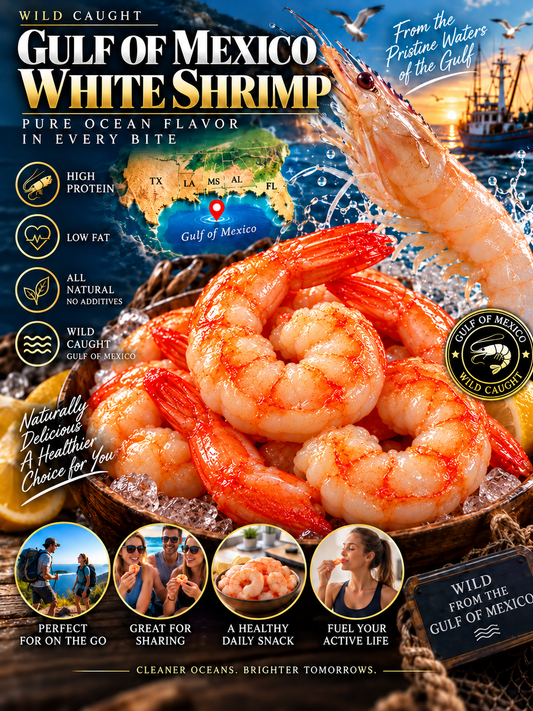 Wild-Caught Gulf of Mexico White Shrimp | Tender, High-Protein, Ready-to-Eat Seafood-Zane