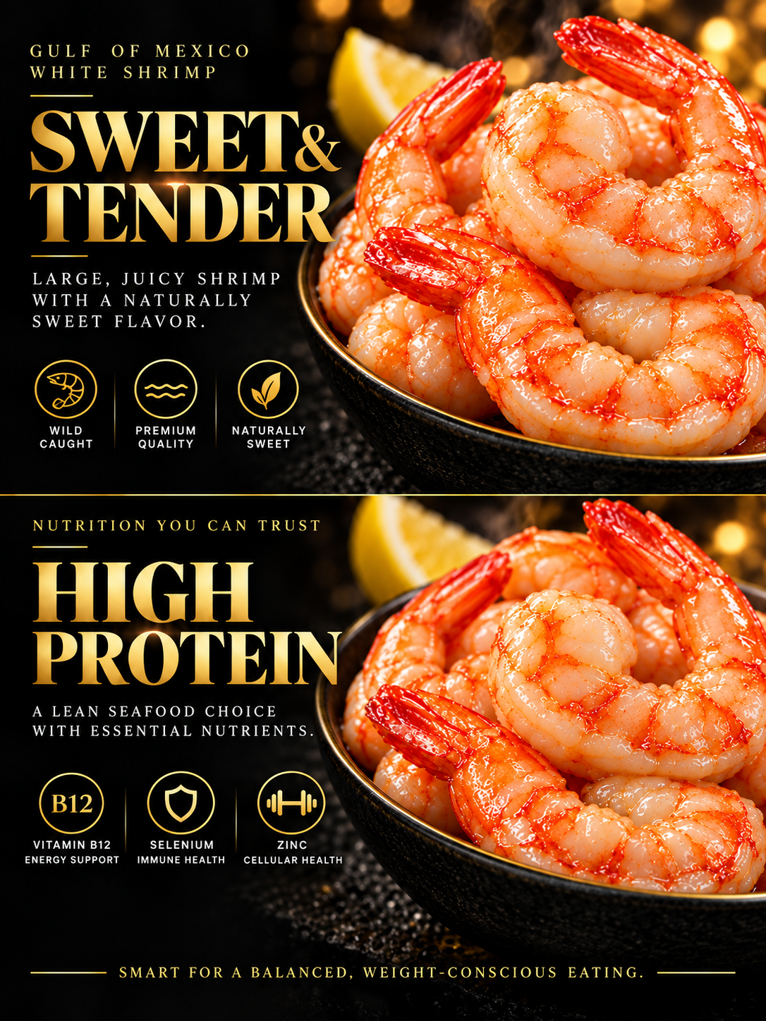 Wild-Caught Gulf of Mexico White Shrimp | Tender, High-Protein, Ready-to-Eat Seafood-Zane