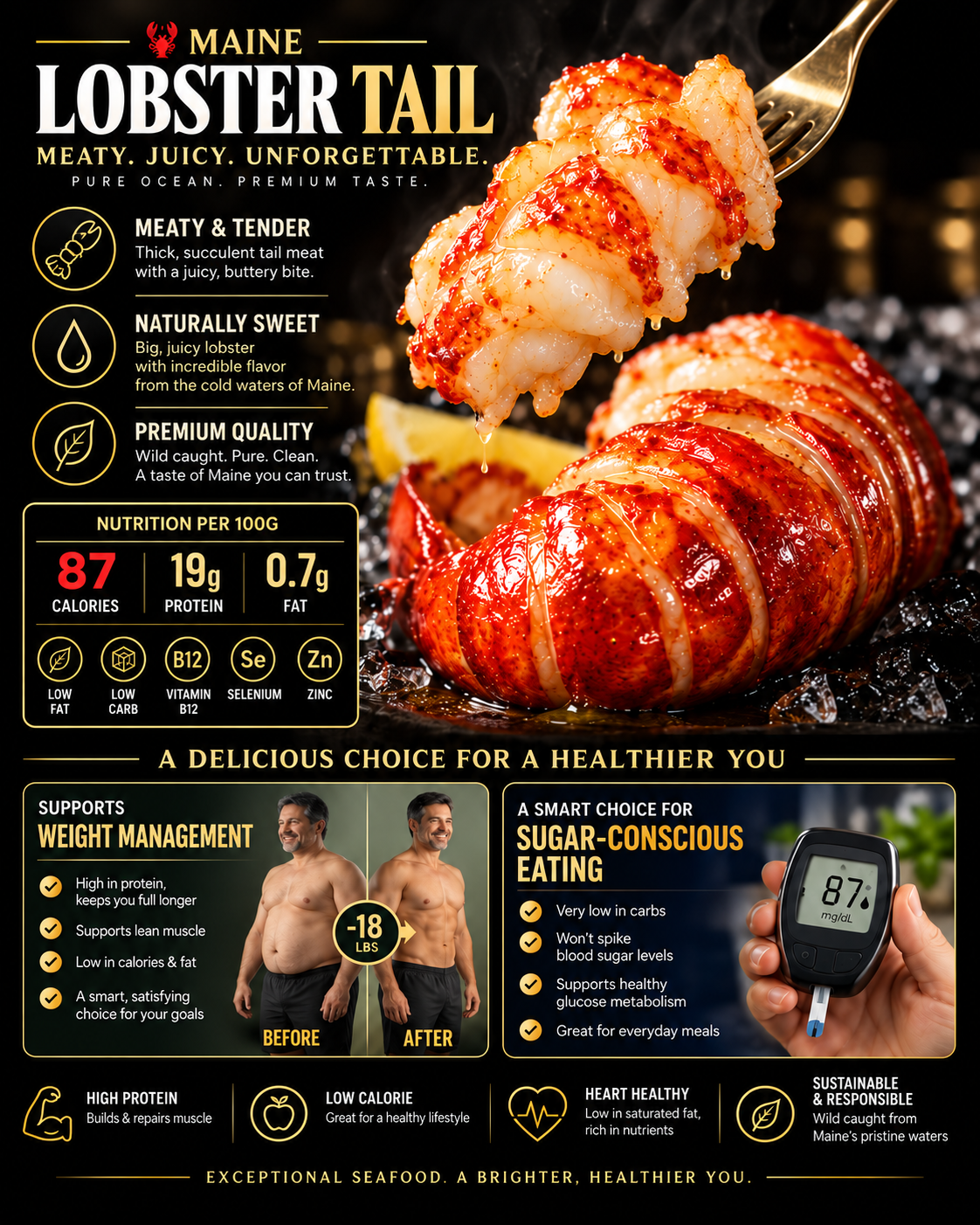 Maine Lobster Tail – Succulent Seafood Favorite with Rich Flavor & Premium Quality-Zane