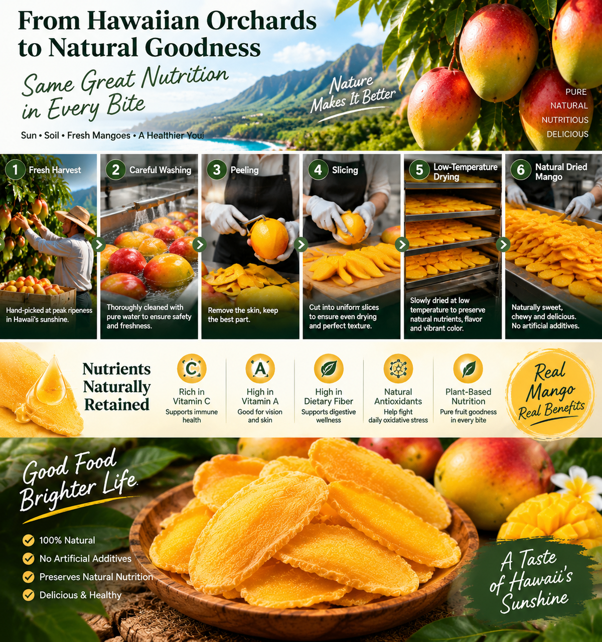 Hawaiian Dried Mango | Soft, Chewy & Flavorful Tropical Fruit Snack-Zane